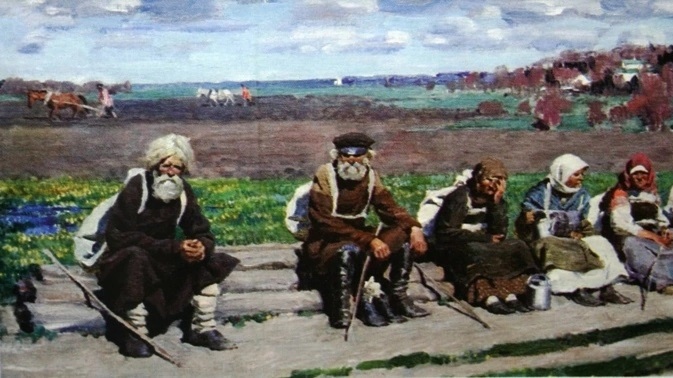 Сергей Виноградов. К преподобному (фрагмент). 1910-е