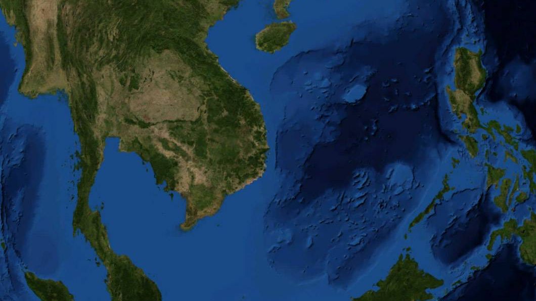 Спутниковый снимок Южно-Китайского моря из NASA World Wind, 2004 г