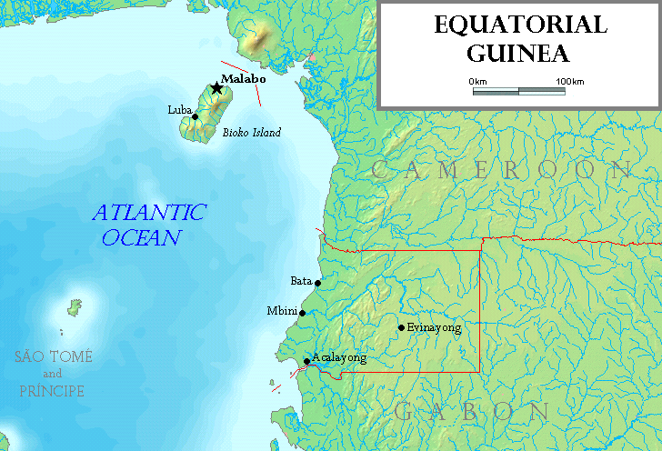 Карта Экваториальной Гвинеи