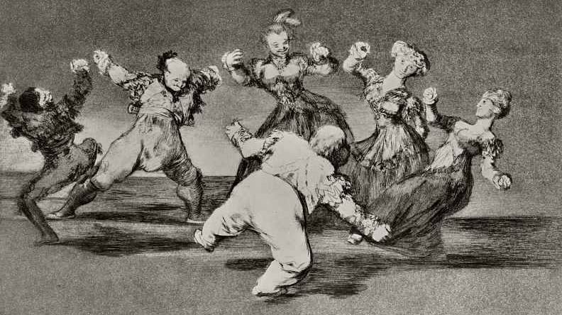 Франсиско де Гойя. Веселая глупость (фрагмент). 1820—1823