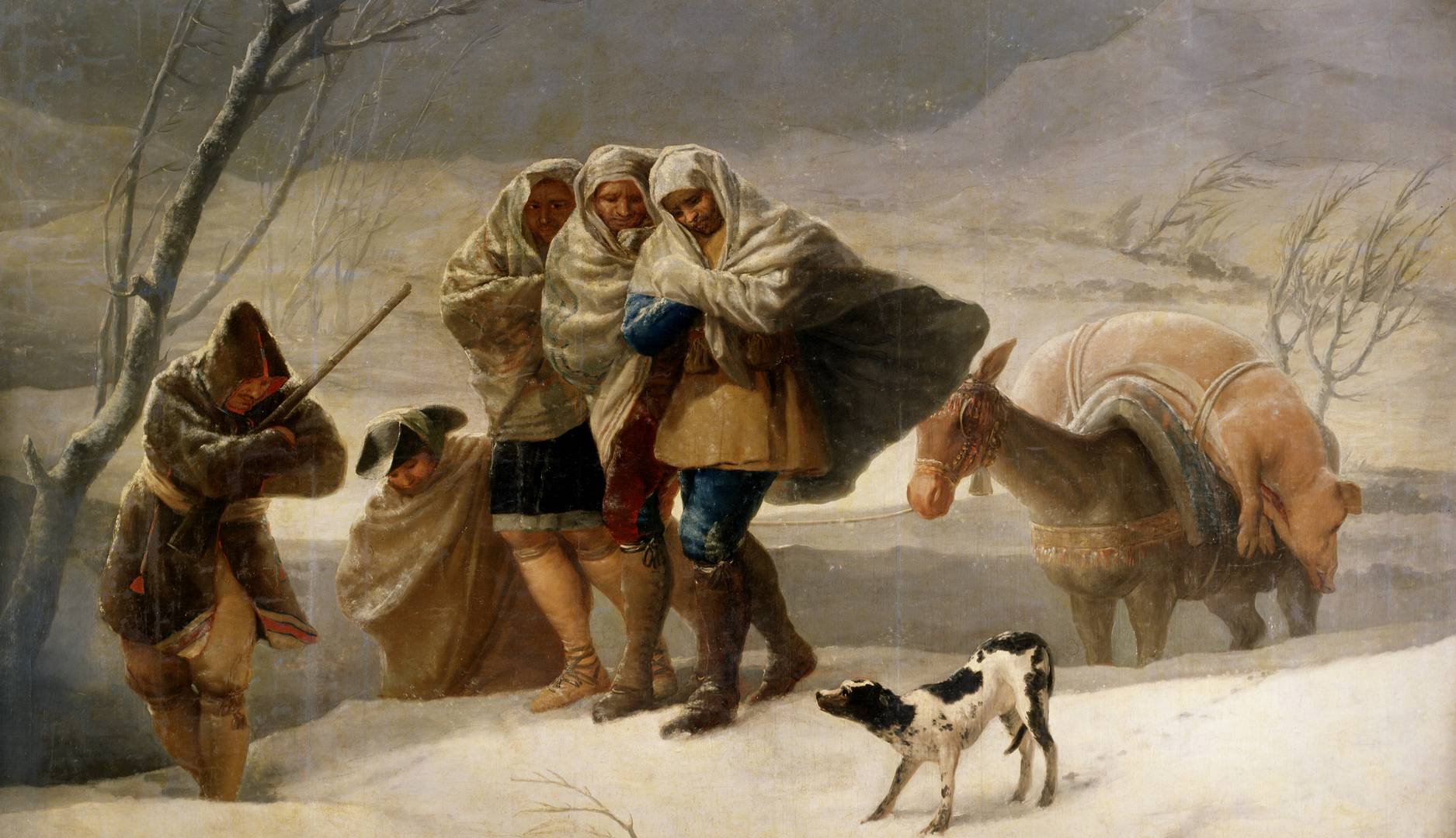 Франсиско де Гойя. Метель (Зима) (фрагмент). 1787
