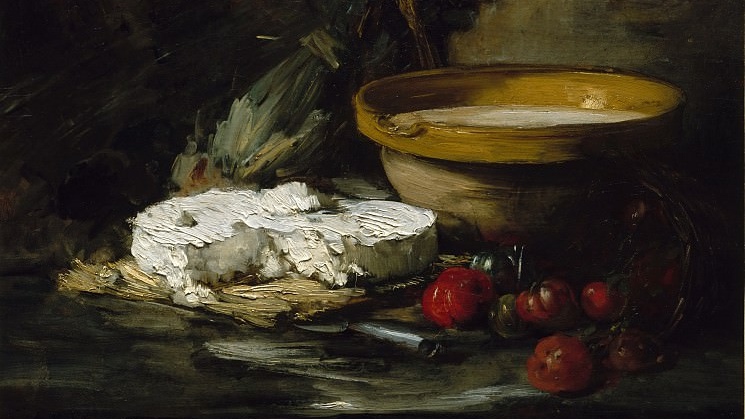 Антуан Воллон. Натюрморт с сыром (фрагмент). XIX в.