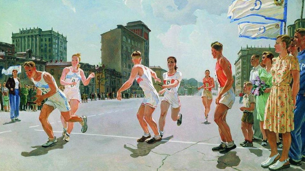 Александр Дейнека. Эстафета по кольцу (фрагмент). 1947