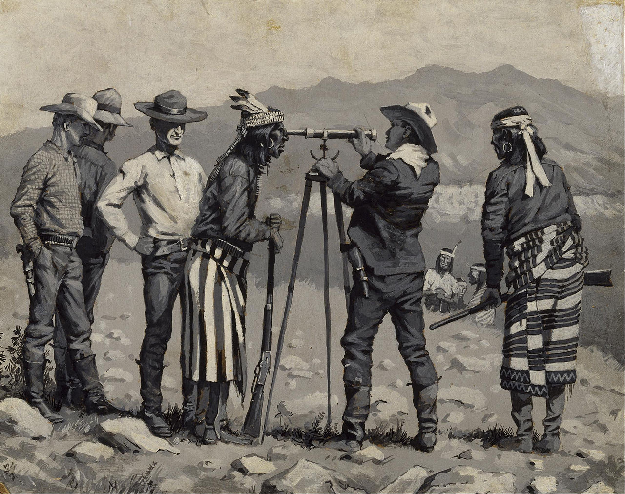 Фредерик Ремингтон. Наблюдение через телескоп. 1888