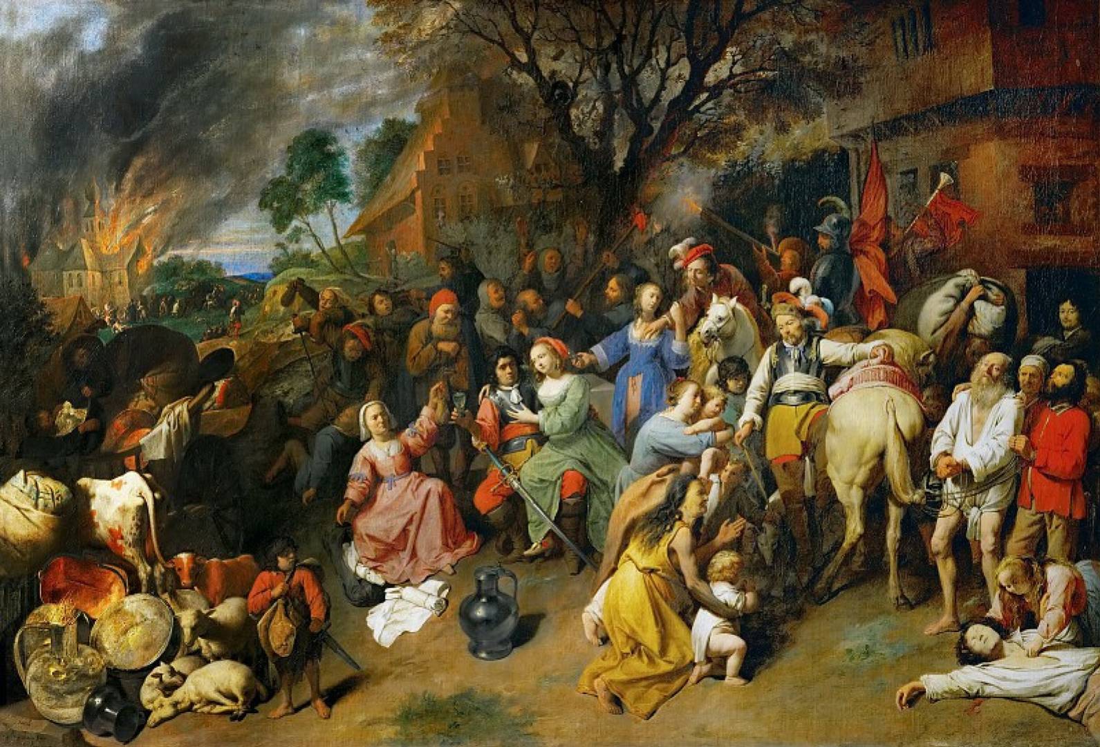 Давид Рейкарт. Ограбление деревни. 1649