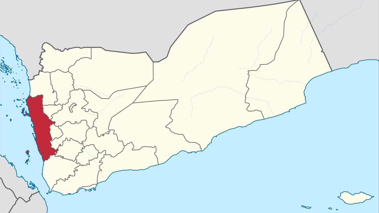 Расположение Ходейды в Йемене
