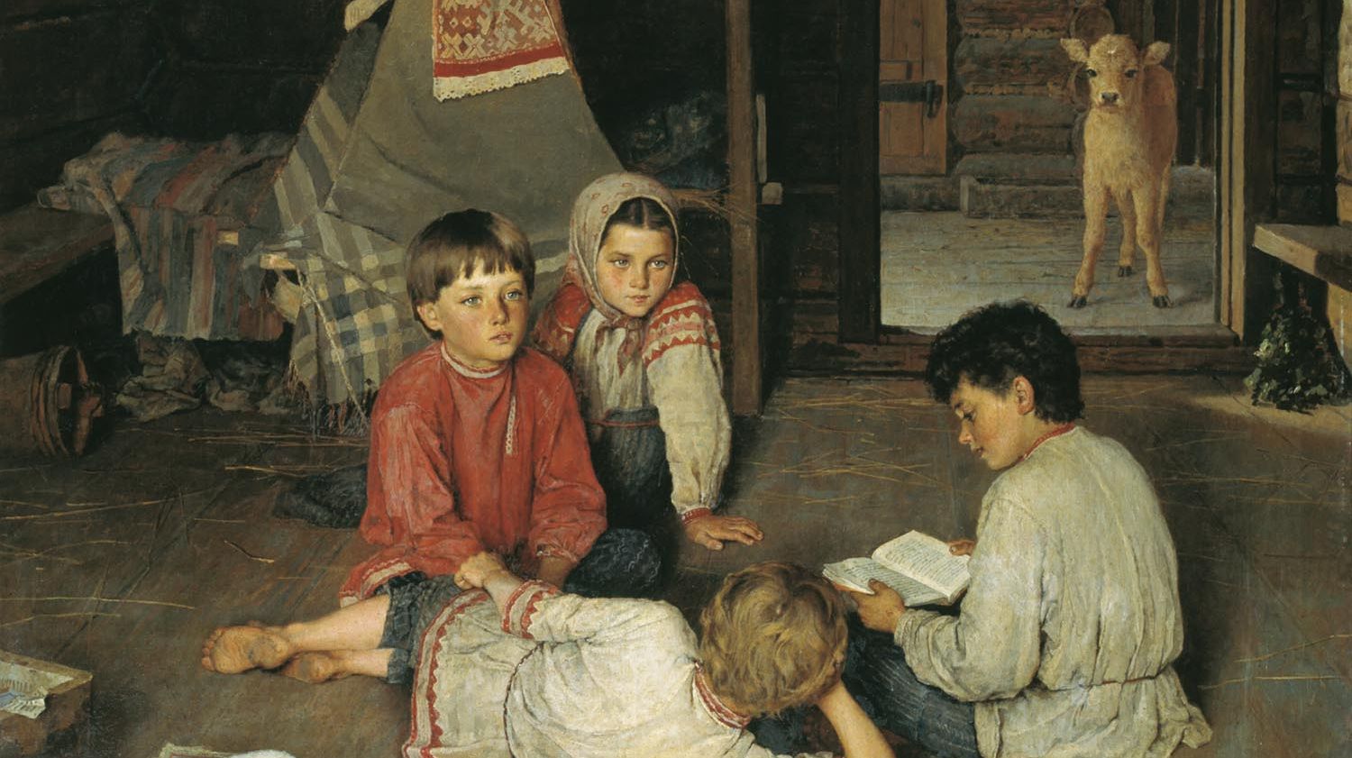 Жизнь крестьянская семья. Н П Богданов-Бельский новая сказка 1891.