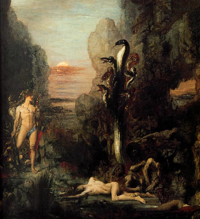 Гюстав Моро. Геракл и лернейская гидра. 1826–1898 год.