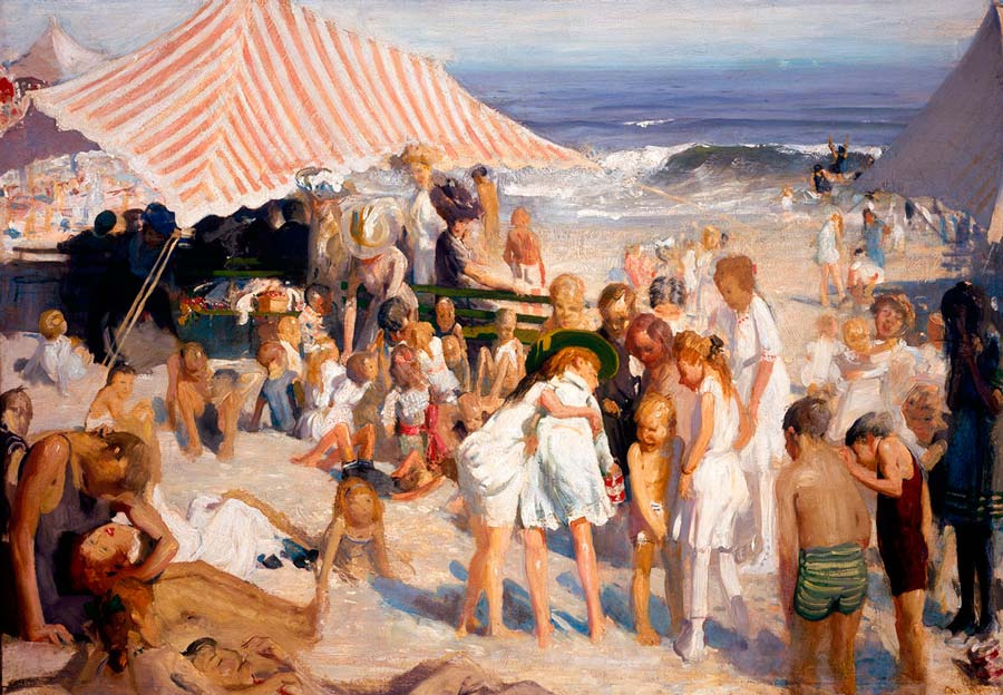 Джордж Уэсли Беллоуз. Пляж на Кони-Айленд. 1908