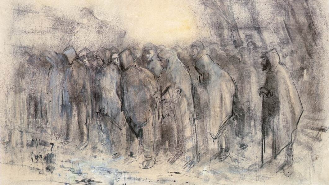Ласло Меднянский. Военнопленные на марше (фрагмент). 1914-1918
