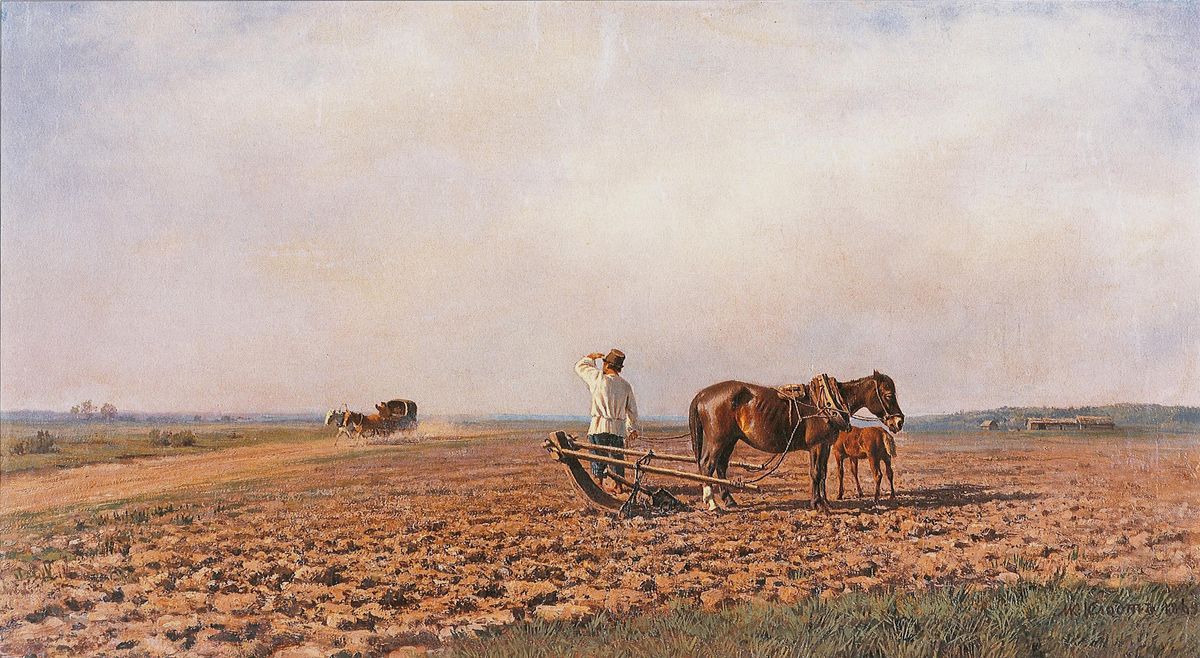 Михаил Клодт. На пашне. 1872