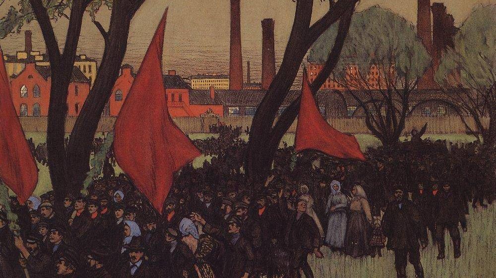 Первомайская демонстрация у Путиловского завода. 1906