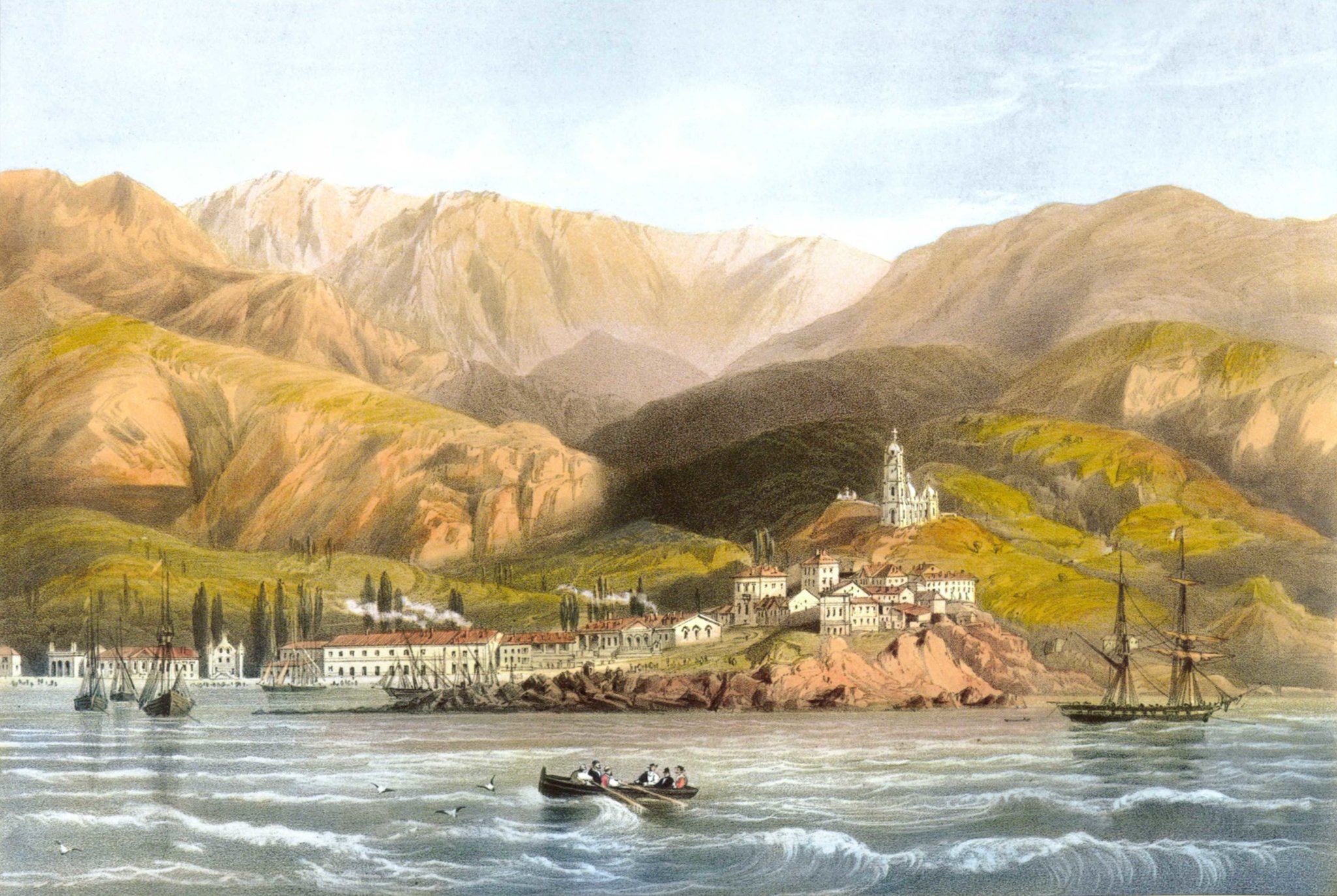 Карло Боссоли. Вид Ялты, 1856 г.