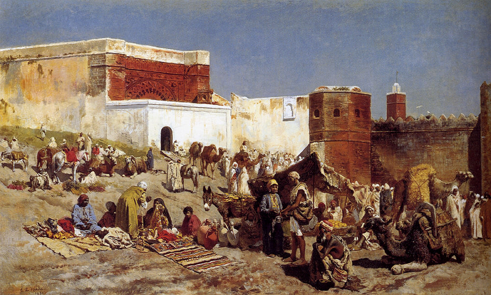 Эдвин Уикс. Марокканский рынок Рабат. 19 век.