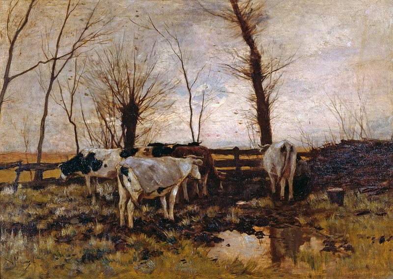 Антон Мауве. Коровы на пастбище. Около 1882
