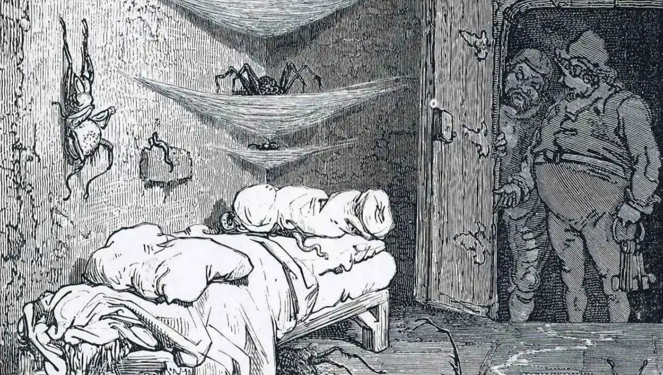 Поль Гюстав Доре. Запасная кровать в гостинице «Крокодил» (фрагмент). 1862