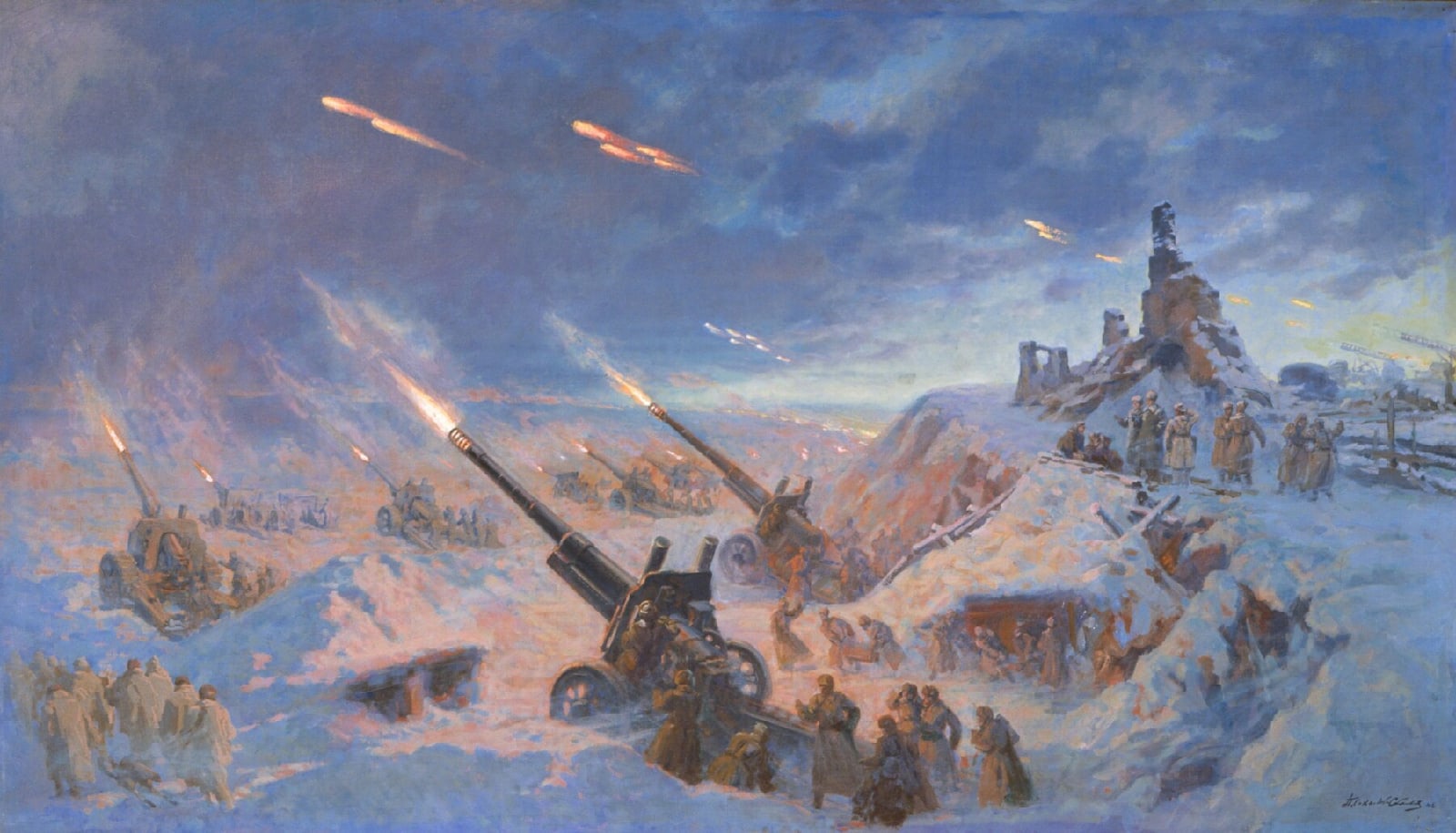 Павел Соколов-Скаля. Артиллерия под Сталинградом. 1946