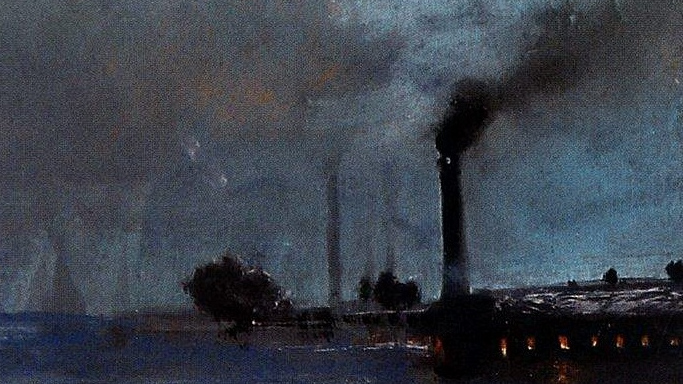 Алексей Саврасов. Пейзаж с фабрикой (фрагмент). 1890-е