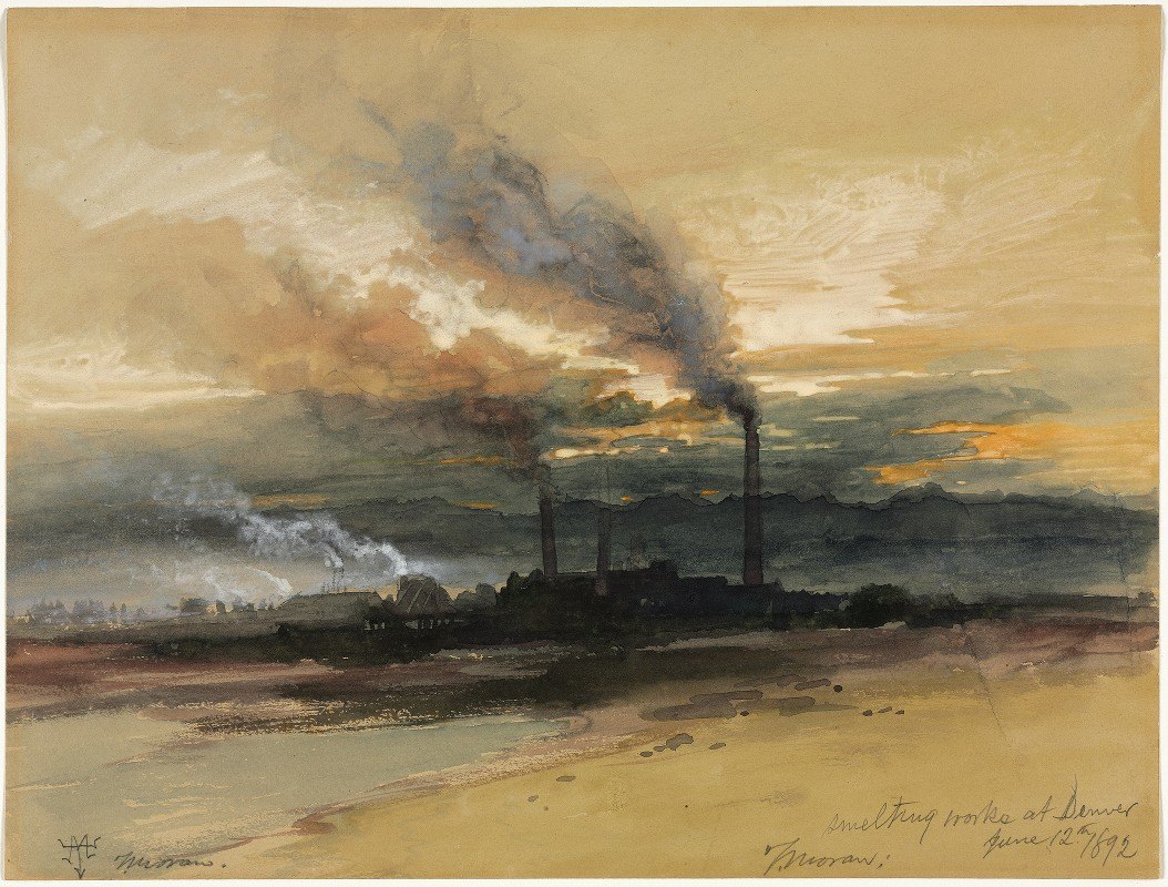 Томас Моран. Плавильный завод в Денвере. 1892
