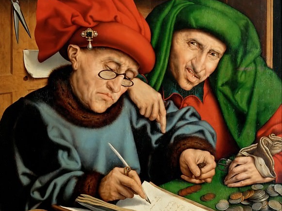 Маринус ван Реймерсвале. Двое менял (фрагмент). Около 1540