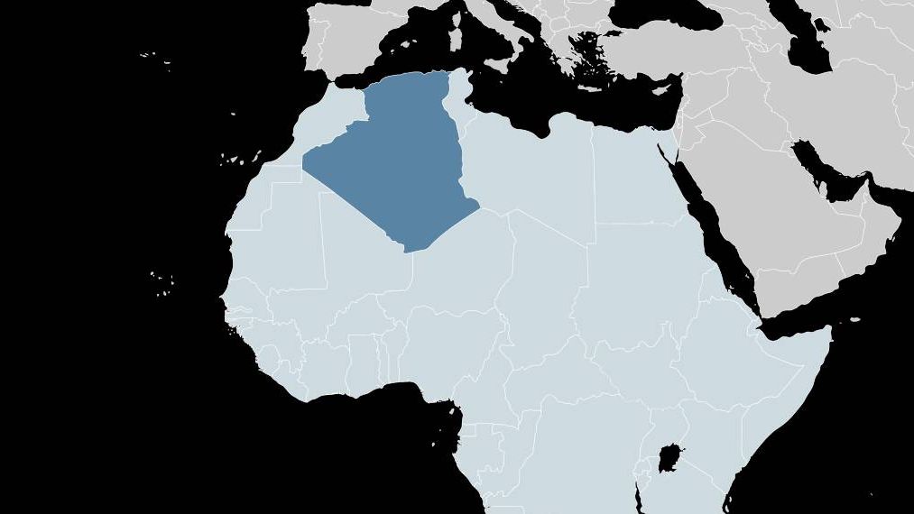 Алжир на карте Африки
