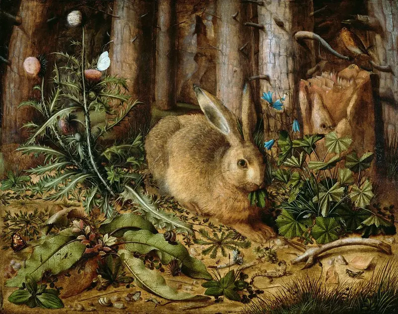 Ганс Хоффманн. Заяц в лесу. 1580-е