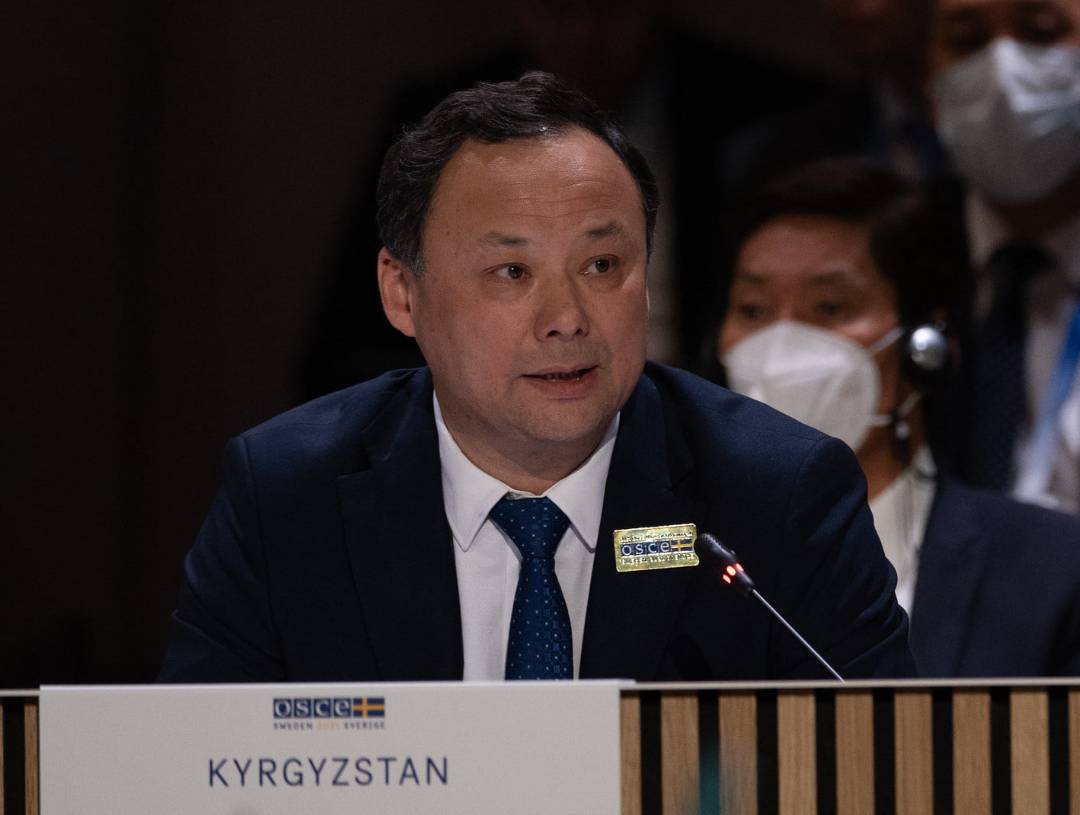 Министр иностранных дел Киргизии Руслан Казакбаев на 28-м заседании Совета министров иностранных дел (СМИД) ОБСЕ