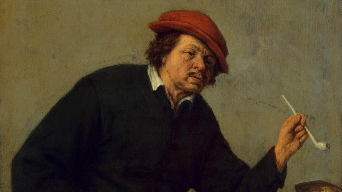Адриан ван Остаде. Курильщик (фрагмент). 1655
