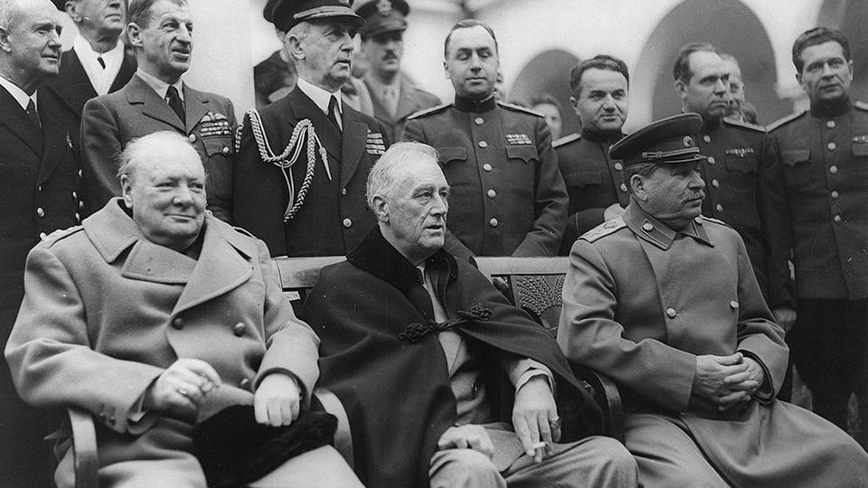 Черчилль, Рузвельт и Сталин на ялтинской конференции. 1945г.