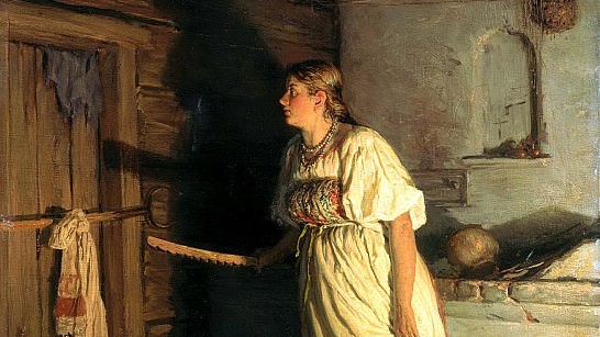 Василий Максимов. Кто там? (фрагмент). 1879