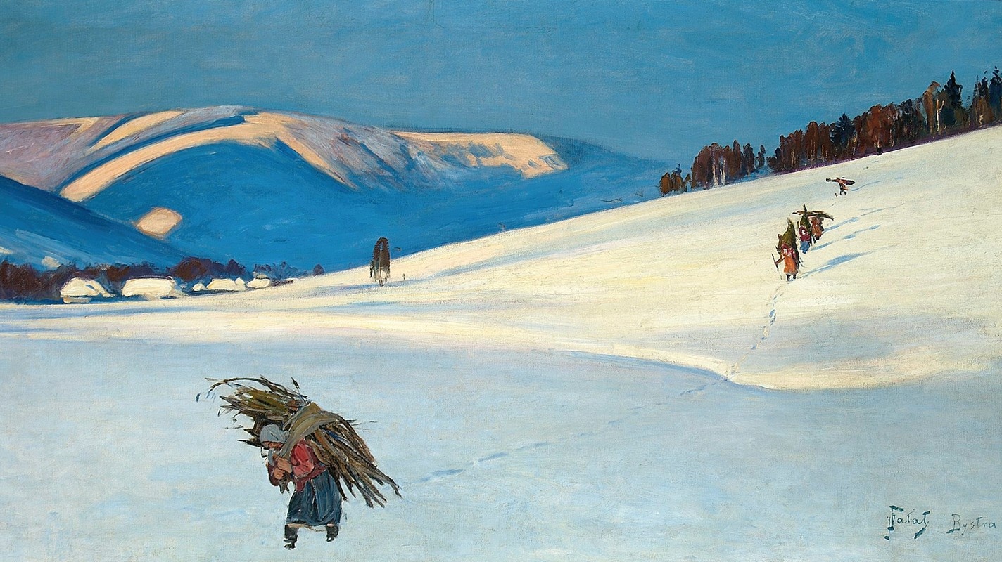 Юлиан Фалат. С валежником (фрагмент). 1913