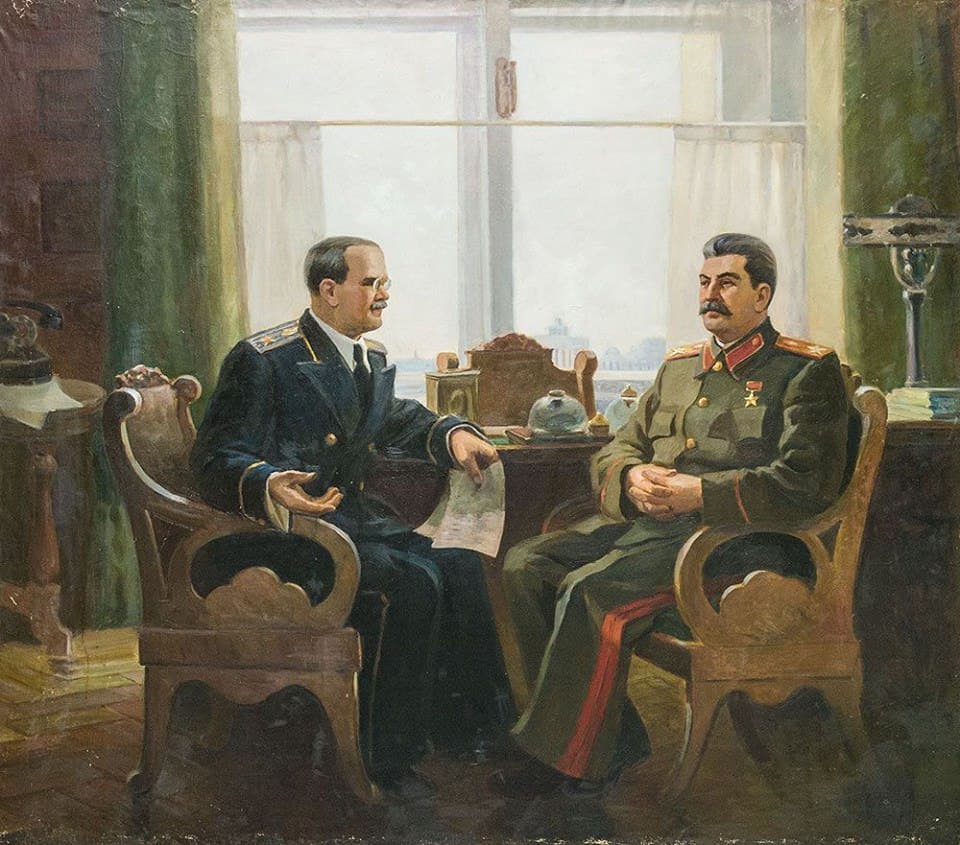 С.Солодовник. В.М.Молотов на приёме у И.В.Сталина. 1945