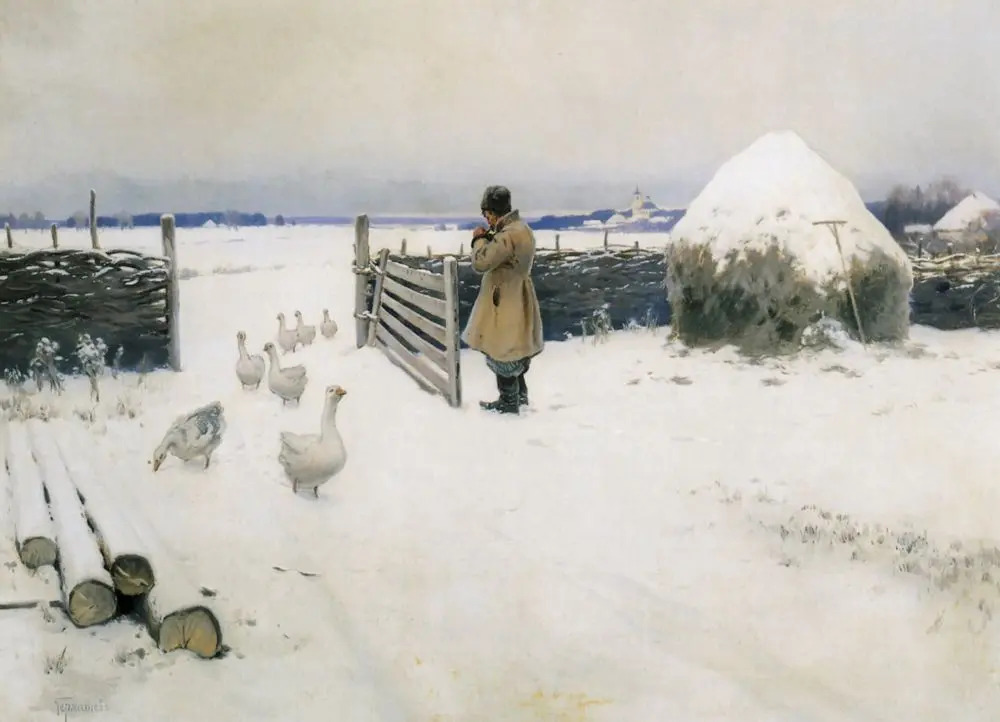 Михаил Гермашев. Снег выпал. 1897