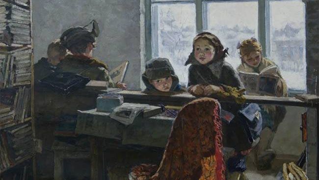 Ирина Шевандронова. В сельской библиотеке. 1954