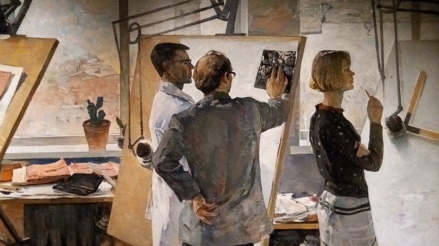 Иван Степанов. Конструкторы (фрагмент). 1967