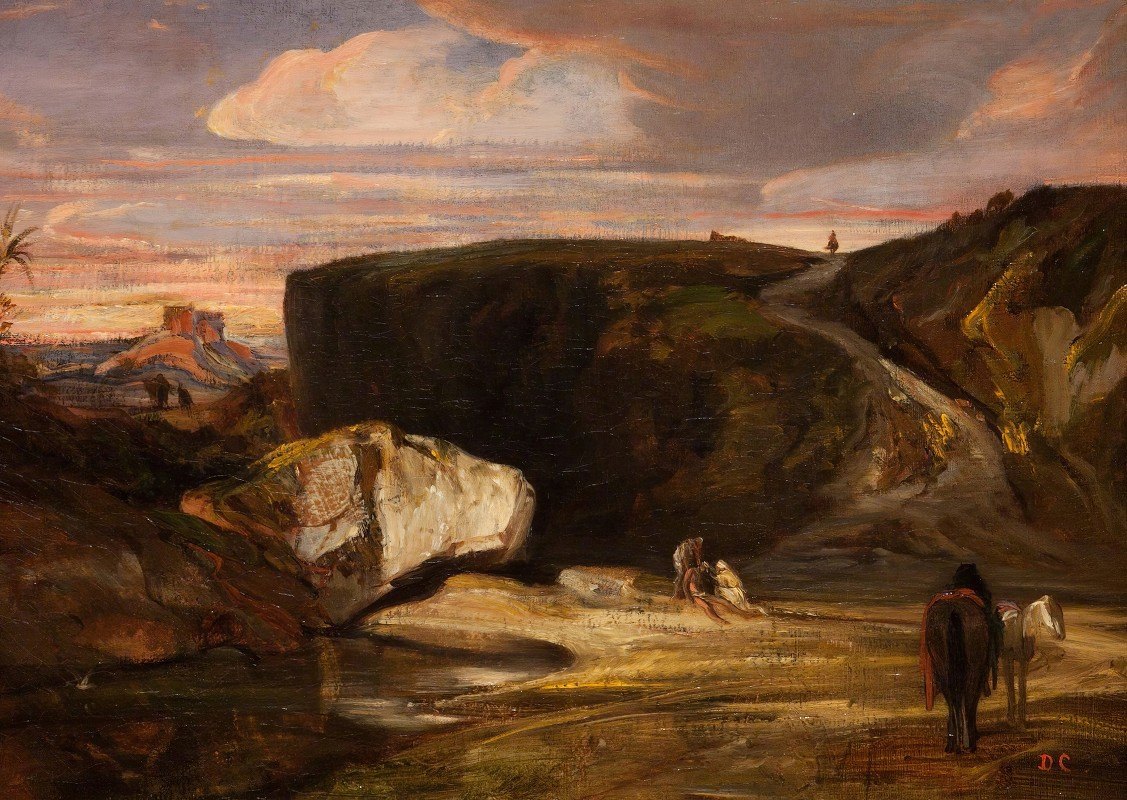 Александр-Габриэль Декан. Пейзаж с добрым самаритянином. 1837