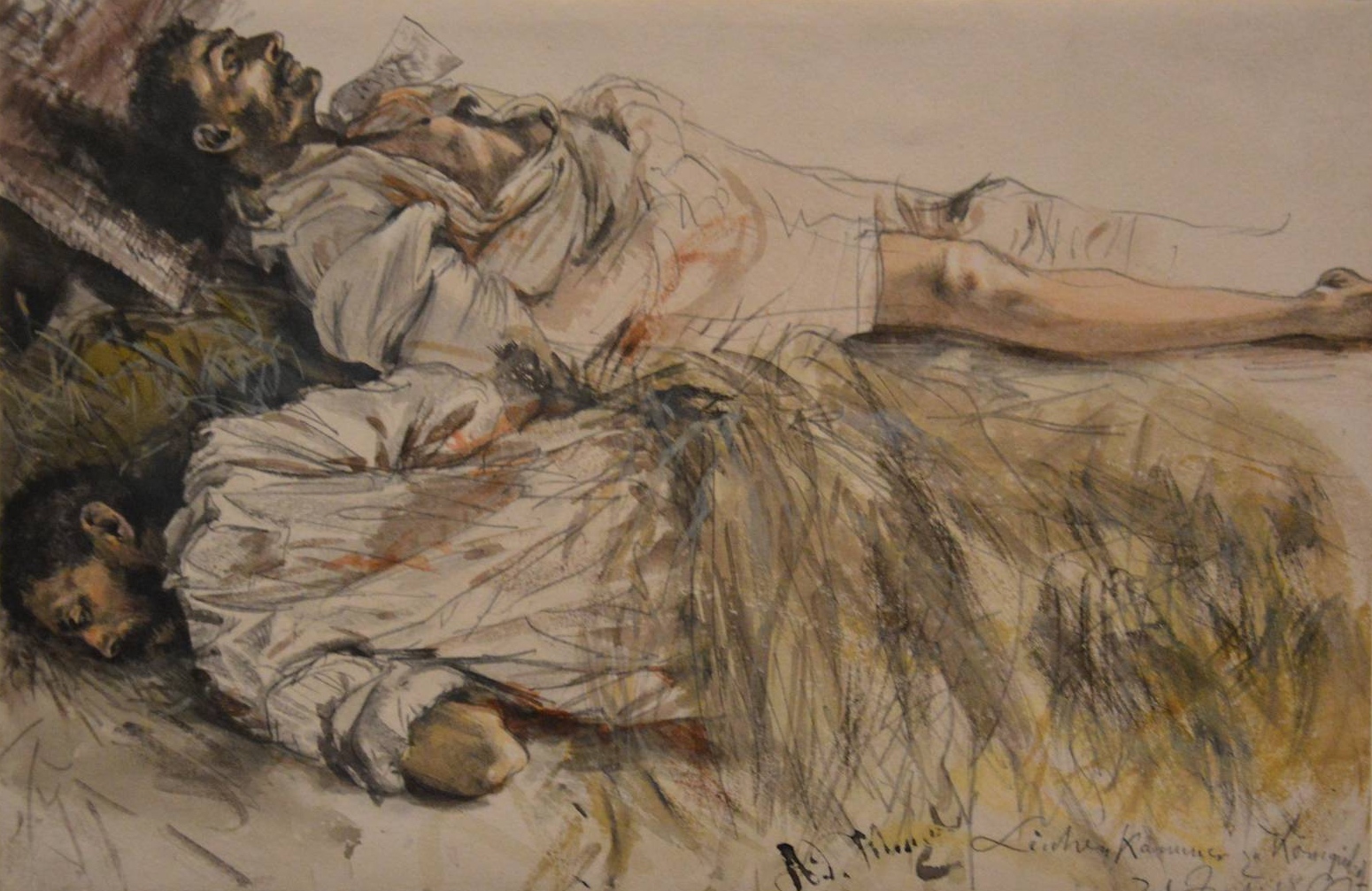 Адольф Менцель. Мёртвые солдаты. 1866