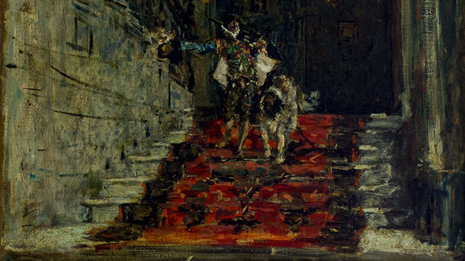 Мариано Фортуни-и-Марсаль. Лестница в Доме Пилата в Севилье (фрагмент). Около 1870