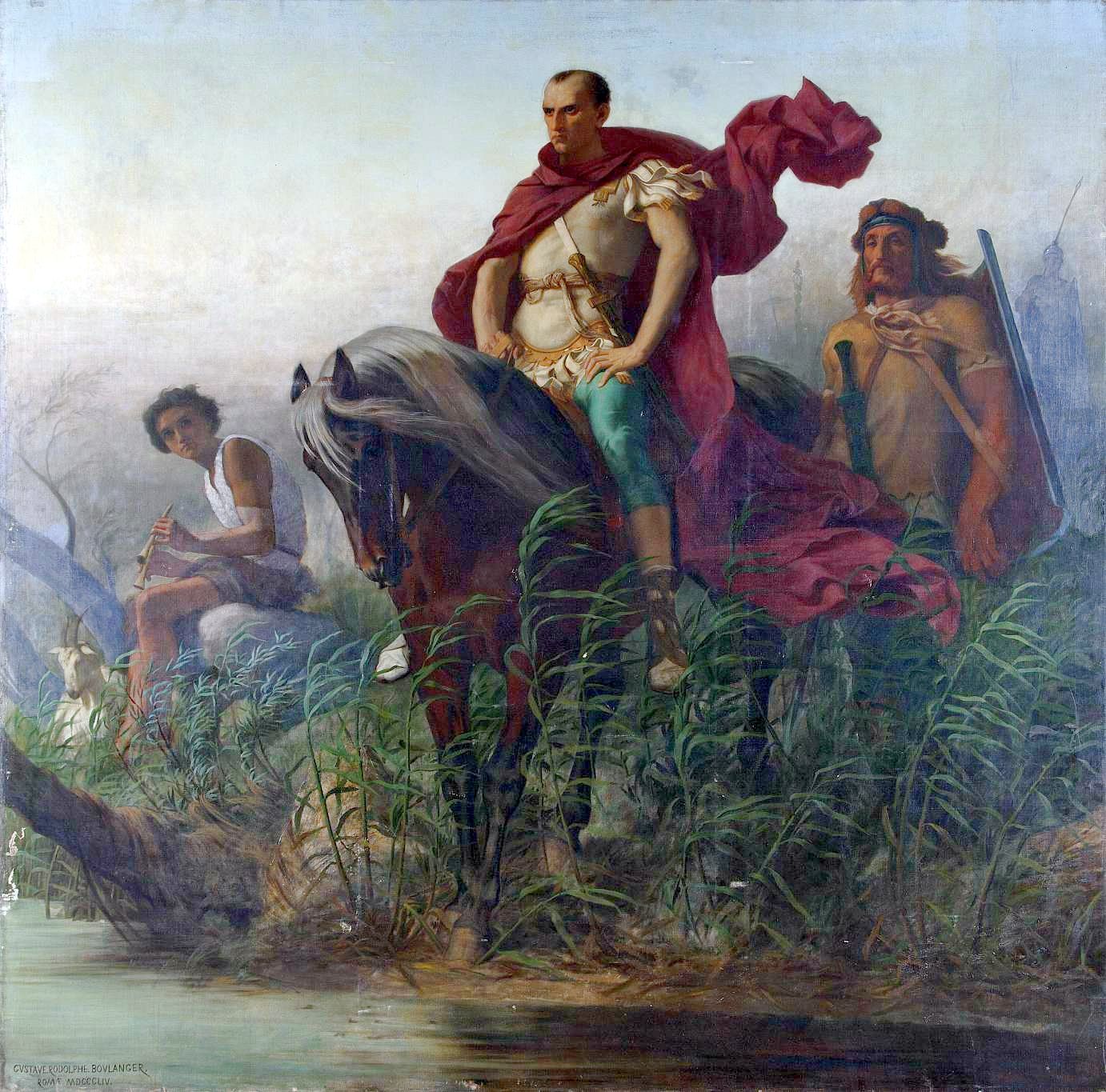 Гюстав Буланже, «Юлий Цезарь на Рубиконе», 1854