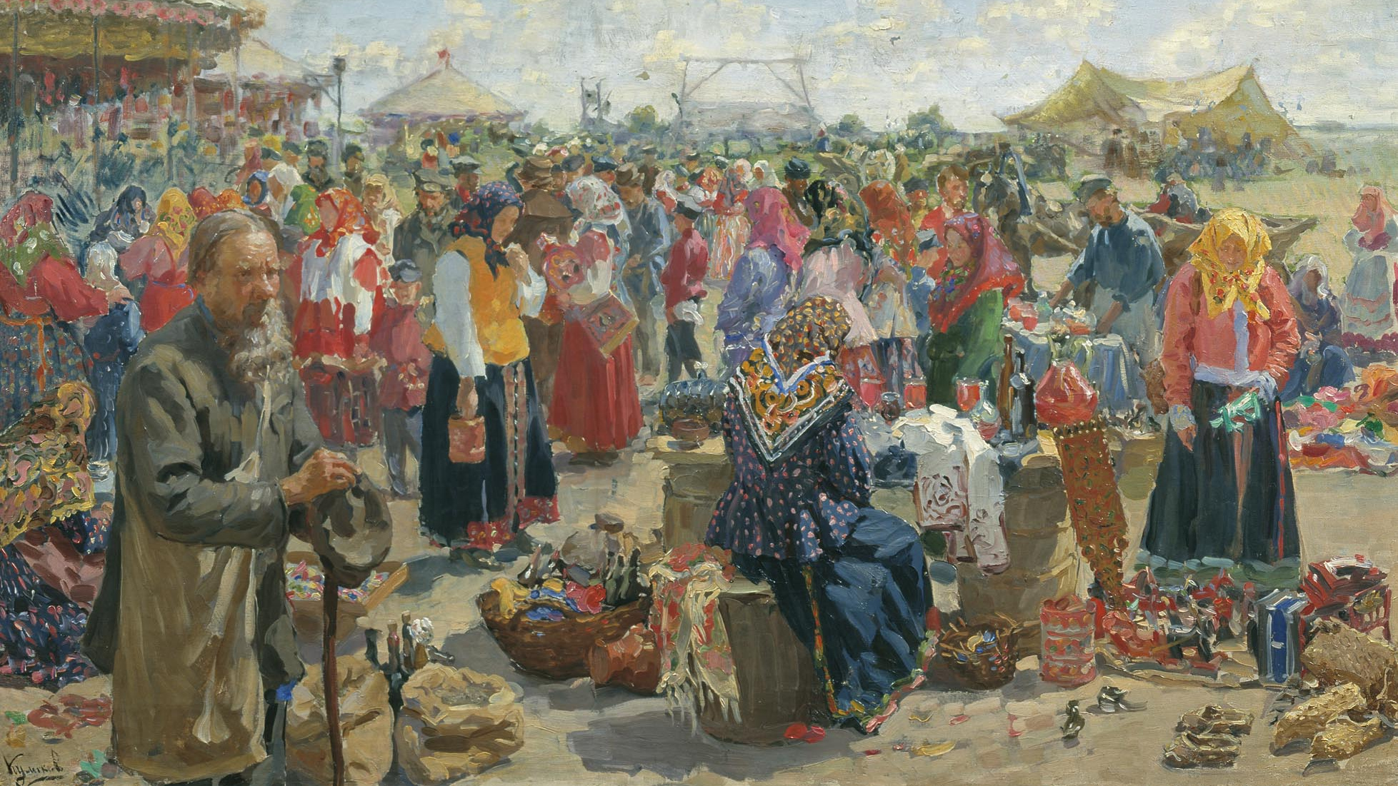 Куликов Иван. Ярмарка. (фрагмент) 1910.