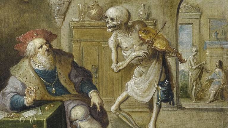 Франс Франкен Младший. Смерть, играющая на скрипке (фрагмент). (ок. 1625)