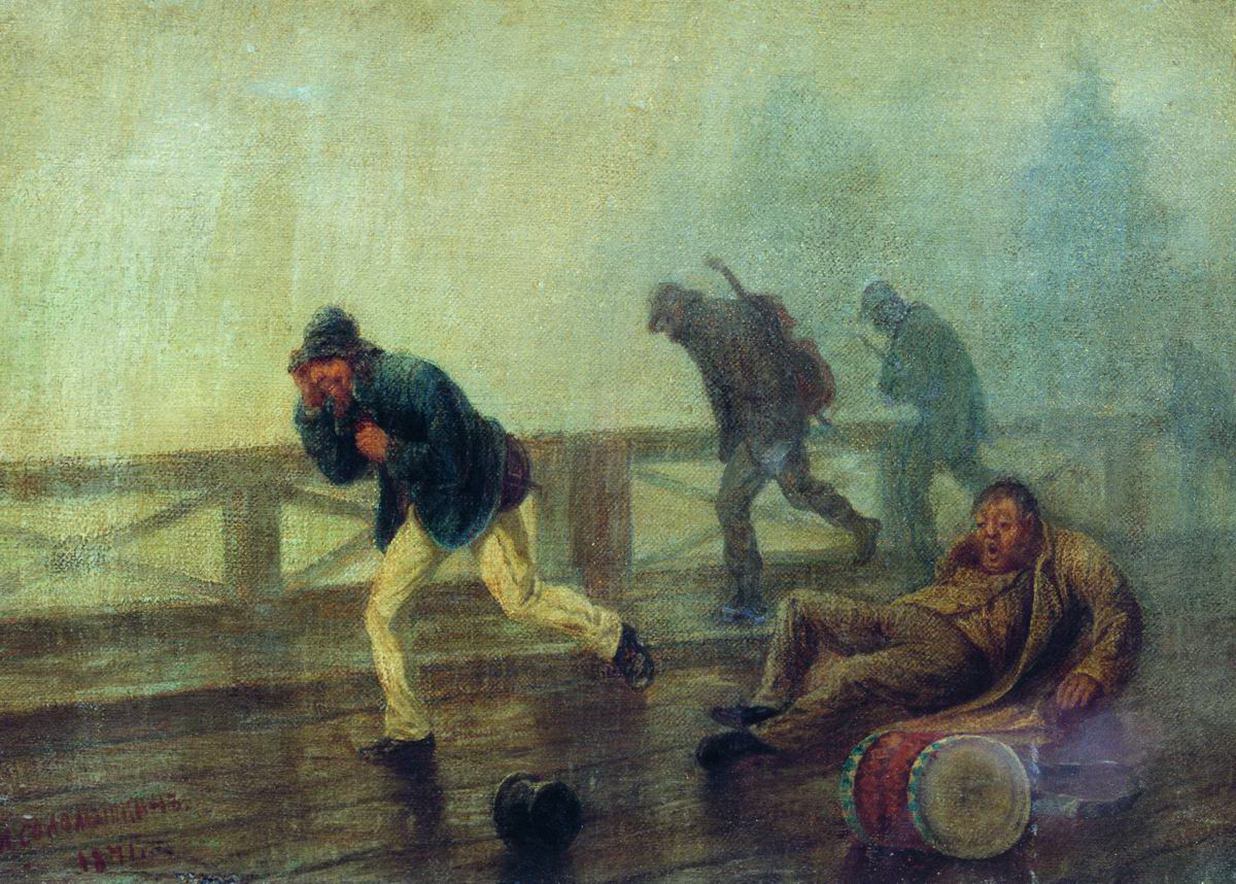 Леонид Соломаткин. Бродячие актеры. 1871