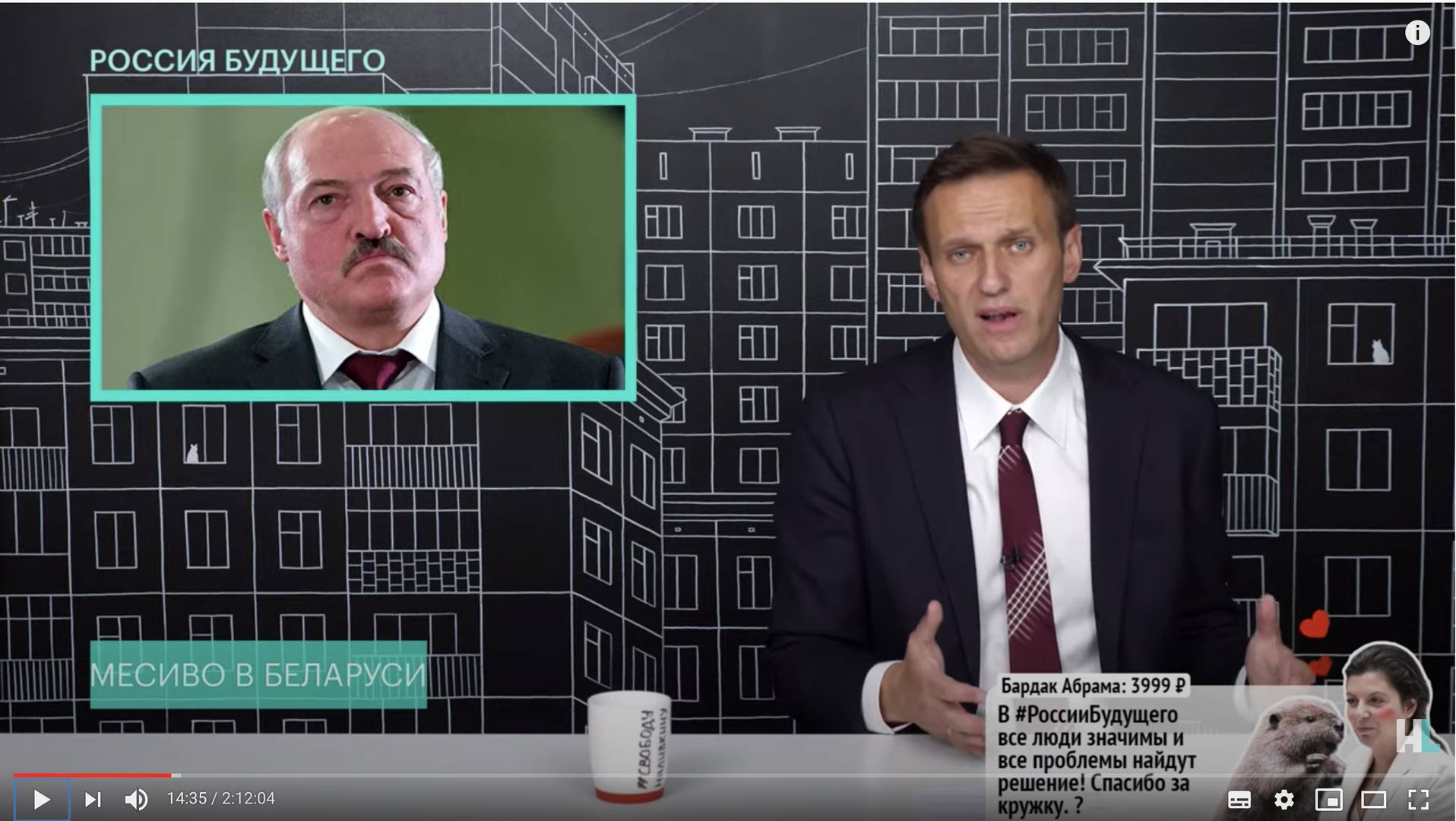 Скриншот из передачи YouTube «Месиво в Беларуси, виноват ли Гном Гномыч, арестован Наливкин»