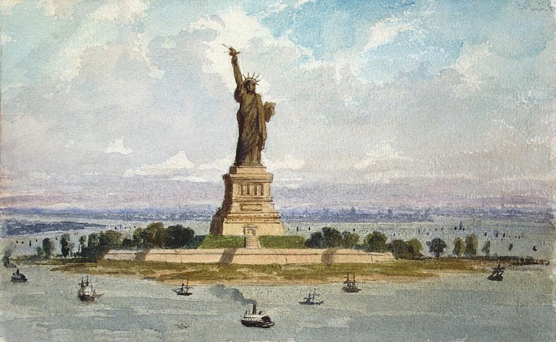 Фредерик  Бартольди. Статуя Свободы в Нью-Йорке. XIX в.