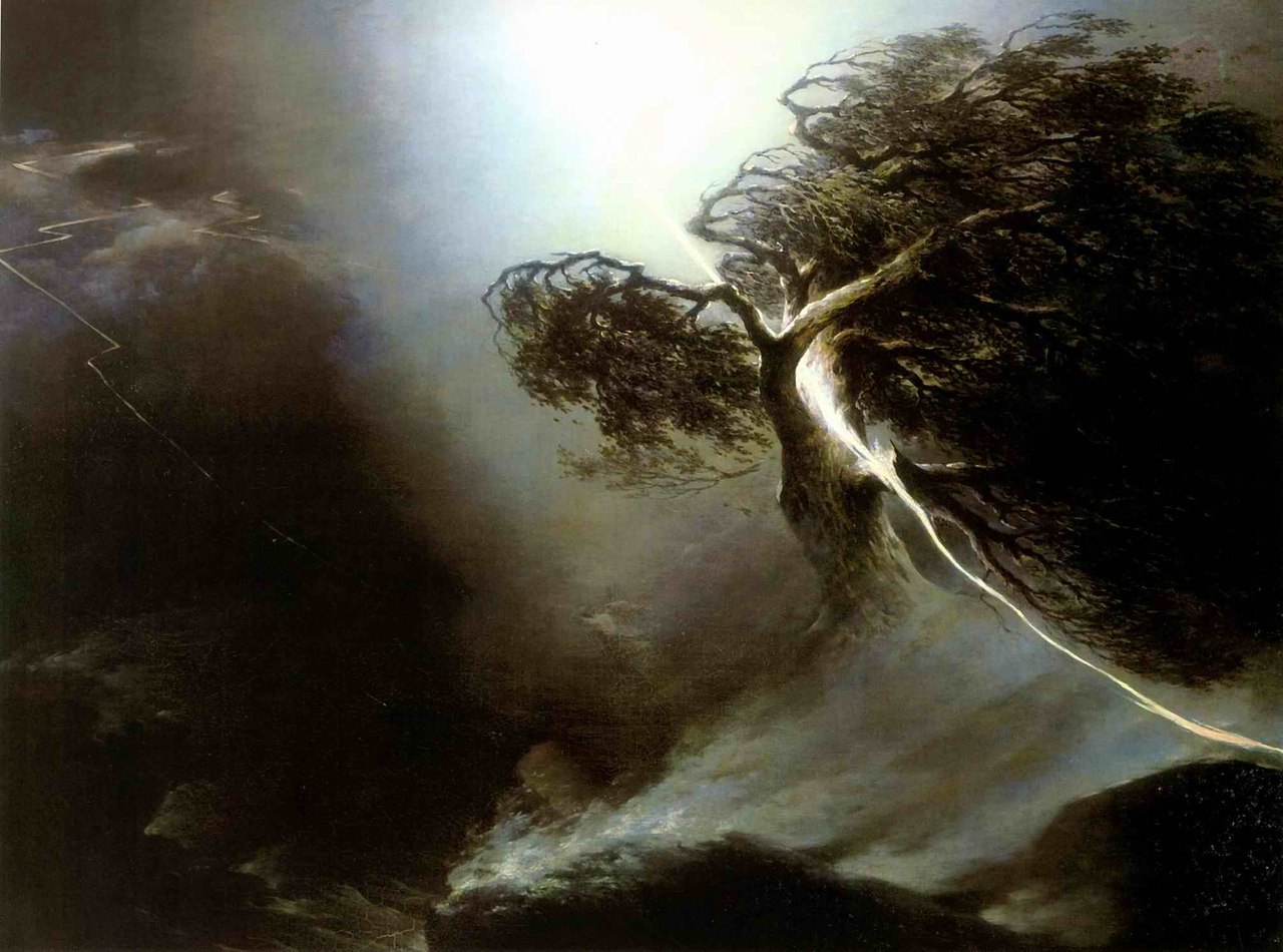 Максим Никифорович Воробьев «Дуб, раздробленный молнией». 1842