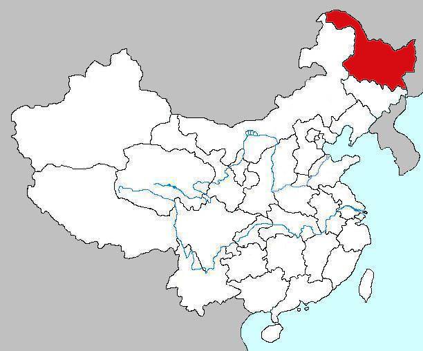 Провинция Хэйлунцзян на карте КНР (выделена красным)