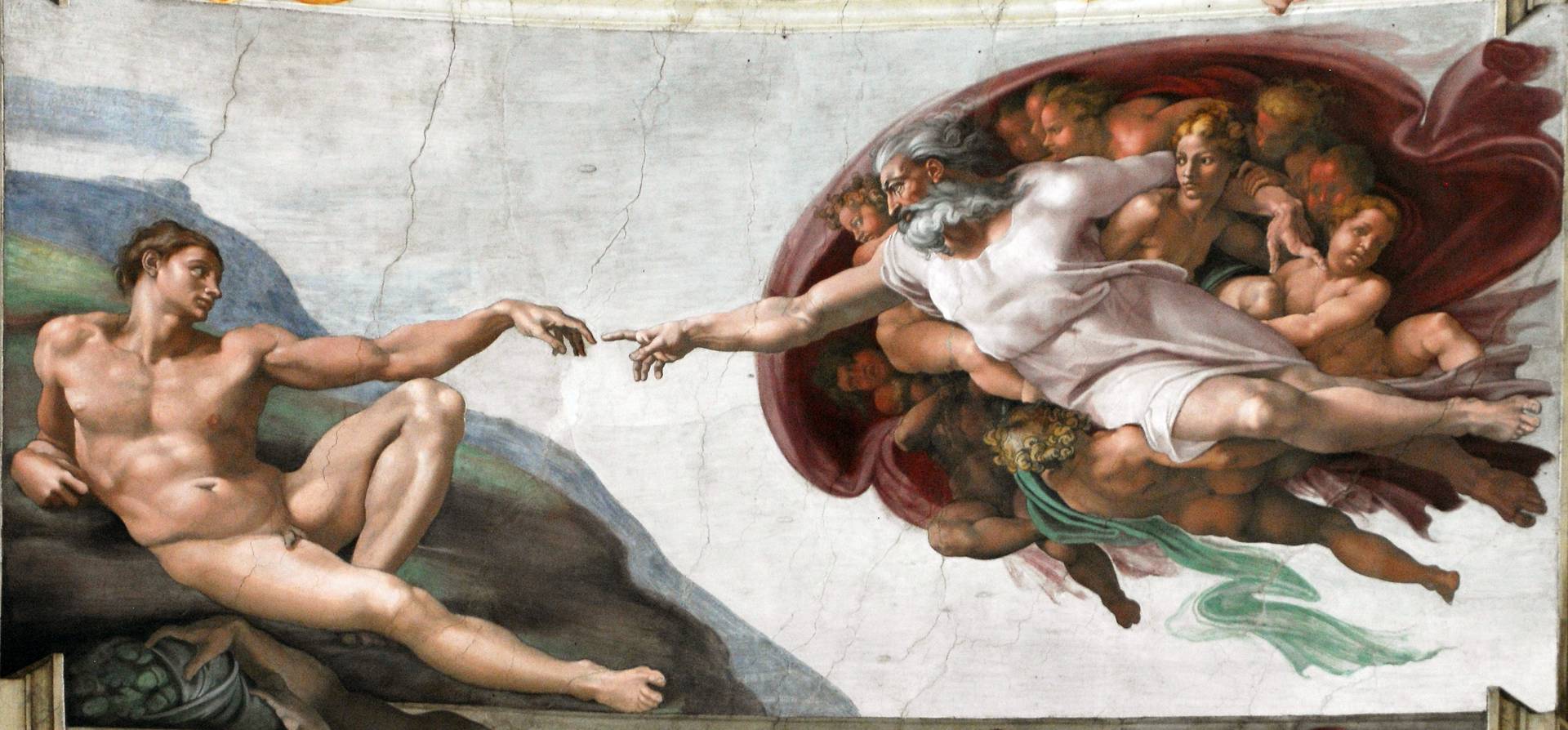 Микеланджело Буонарроти. Фреска «Сотворение Адама». Ок. 1511