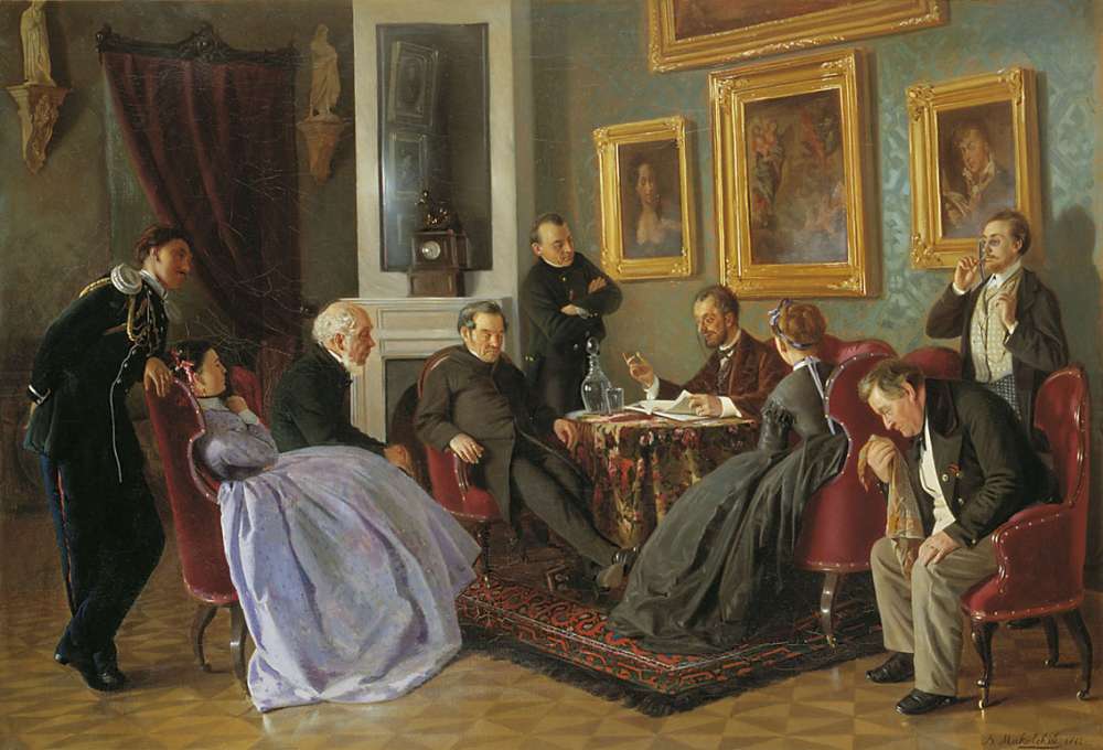 Владимир Маковский. Литературное чтение. 1866