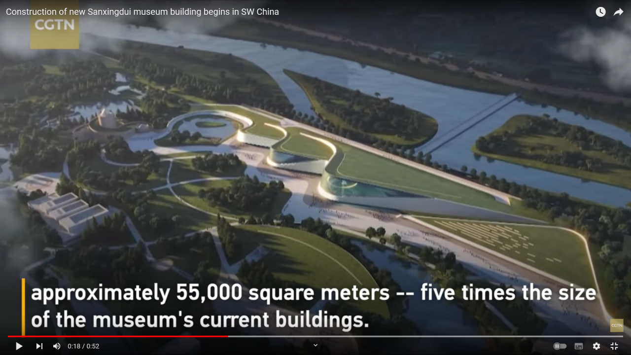 Цитата из видео «Construction of new Sanxingdui museum building begins in SW China» пользователя CGTN, youtube.com