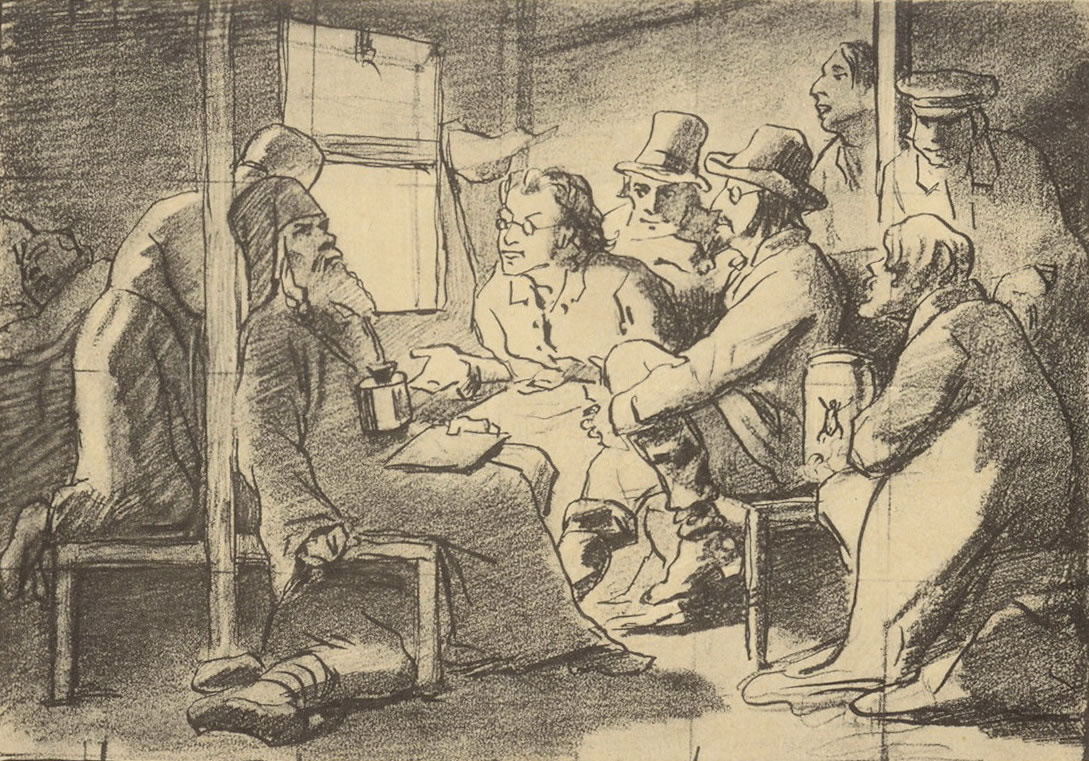 Василий Перов. Спор о вере (сцена в вагоне). 1880